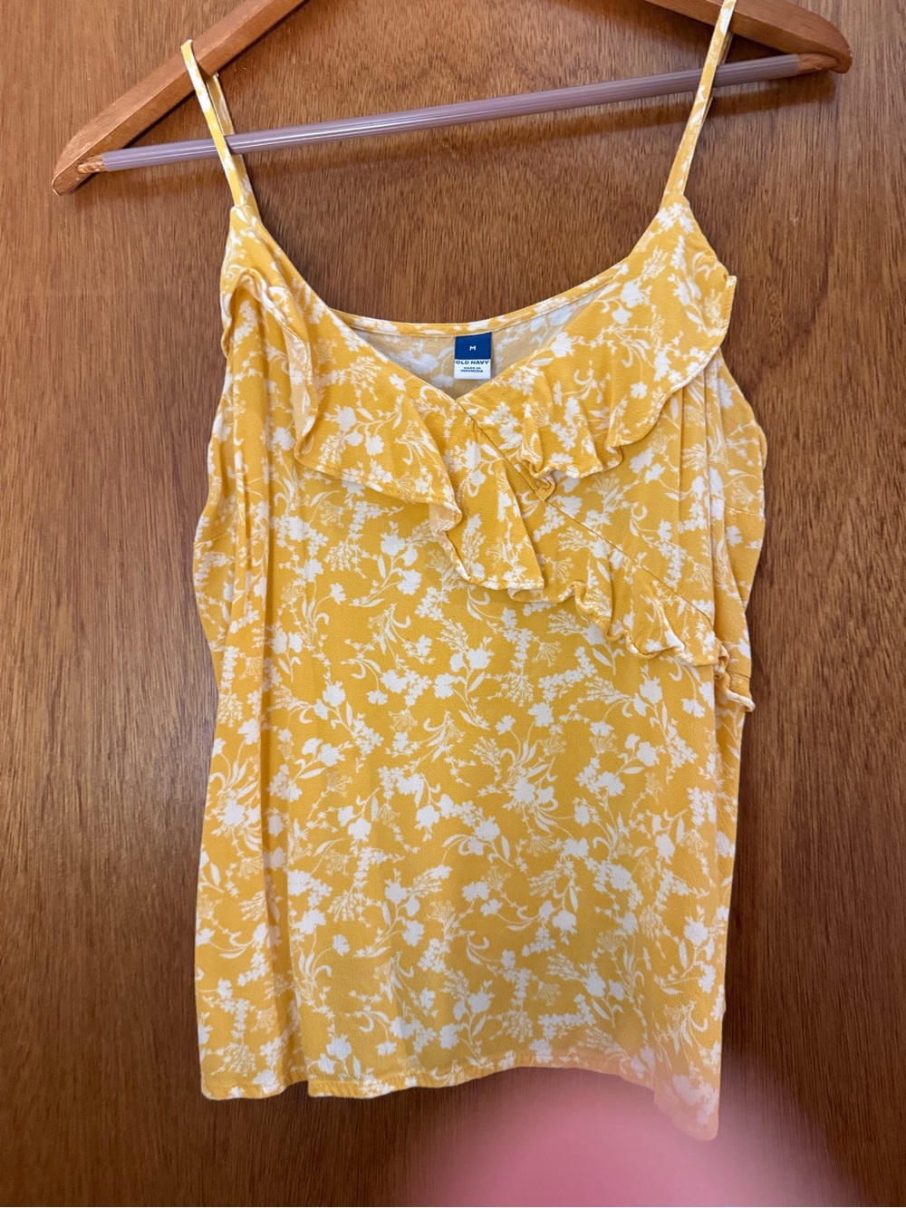 Old Navy Yellow Floral Ruffle Cami